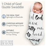 Ocean Drop 100% Cotton Muslin Swaddle Baby Blanket â âChild of Godâ Quote with Gift Box for Baptism, Christening, Godson, Goddaughter, Boy or Girl, Baby Shower â Super Soft, Breathable, Large â47x47â by Ocean Drop Designs