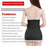 2 in 1 Postpartum Belly Band - Recovery Belly/Pelvis Belt Black Support Postpartum Belly Band,Black One Size by ChongErfei