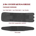 2 in 1 Postpartum Belly Band - Recovery Belly/Pelvis Belt Black Support Postpartum Belly Band,Black One Size by ChongErfei