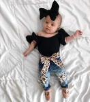 VISGOGO 1-6 Yrs Toddler Baby Kid Girl Outfit Halter T-Shirt Top + Flared Pants Clothes Set (Black-2, 4-5 Years) by 