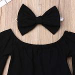 VISGOGO 1-6 Yrs Toddler Baby Kid Girl Outfit Halter T-Shirt Top + Flared Pants Clothes Set (Black-2, 4-5 Years) by 