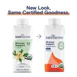 KATE FARMS Organic Vegan Plant Based 1.2 Glucose Support Shake, Vanilla, 16g of Protein, 27 Vitamins and Minerals, Diabetic Nutrition Meal Replacement Drink, Gluten Free and Non-GMO 8.45 Fl oz (Pack of 12) from Kate Farms, Inc.