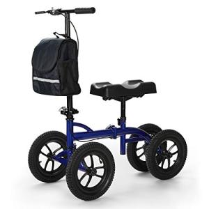 OasisSpace Bariatric Knee Walker -Heavy Duty Knee Scooter with 12 inch Pneumatic for 500LB by OassiSpace