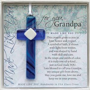 Grandpa Handmade in USA Glass Cross: Sentimental Gift for Grandpa for Father's Day/Christmas/ Grandpa's Birthday from The Grandparent Gift Co.