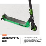 Mongoose Rise 100 Pro Youth and Adult Freestyle Kick Scooter, High Impact 110mm Wheels, Bike-Style Grips, Lightweight Alloy Deck, Black/Green from Pacific Cycle, Inc.