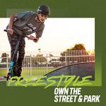 Mongoose Rise 100 Pro Youth and Adult Freestyle Kick Scooter, High Impact 110mm Wheels, Bike-Style Grips, Lightweight Alloy Deck, Black/Green from Pacific Cycle, Inc.