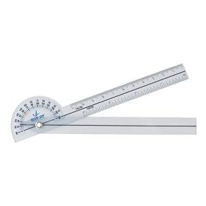 Blue Jay âTake a Range Checkâ Clear Plastic Goniometer - 180 Deg., 6.75 in. Goniometer, Physical Therapy Goniometer with ISO Accuracy, Linear Moving Arm, Clear Gauging Angle. Physical Therapy Aids from Complete Medical Manufacturing Group