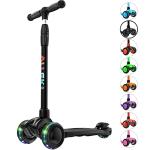 Allek Kick Scooter B03, Lean 'N Glide 3-Wheeled Push Scooter with Extra Wide PU Light-Up Wheels, Any Height Adjustable Handlebar and Strong Thick Deck for Children from 3-12yrs (Black) from Allek