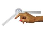 Blue Jay âTake a Range Checkâ Clear Plastic Goniometer - 180 Deg., 6.75 in. Goniometer, Physical Therapy Goniometer with ISO Accuracy, Linear Moving Arm, Clear Gauging Angle. Physical Therapy Aids from Complete Medical Manufacturing Group