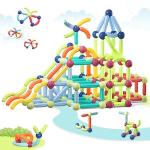 Boys Girls Toys Age 4-5,Little Boy Girl Toys Magnetic Blocks Sticks Tiles Construction Building, Learning Education Stem Preschool Toddler Kids Toys for 3+ Year Old, Montessori Toys for Toddlers Gifts by BigShu