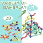 Boys Girls Toys Age 4-5,Little Boy Girl Toys Magnetic Blocks Sticks Tiles Construction Building, Learning Education Stem Preschool Toddler Kids Toys for 3+ Year Old, Montessori Toys for Toddlers Gifts by BigShu