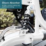 ELENKER Upright Rollator Walker, Stand Up Rollator Walker with Shock Absorber, 10â Front Wheels and Carrying Pouch, Suitable for Outdoor, White by ELENKER