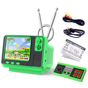 Retro Video Games Console for Kids Adults Built-in 308 Classic Electronic Game 3.0'' Screen Mini TV Games Console Support TV Output and USB Charging Birthday Xmas Gift for Boys Girl 4-12 (Green) by WELLSTÂ·G