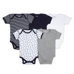 Burt's Bees Baby baby boys Bodysuits, 5-pack Short & Long Sleeve One-pieces, 100% Organic Cotton infant and toddler rompers, Blueberry Prints, 3-6 Months US from Burt's Bees Children's Apparel