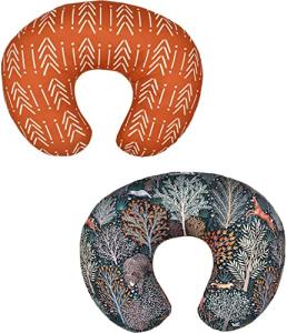 2 Pack Nursing Pillow Cover Slipcover for Breastfeeding Pillows, Soft and Comfortable Safely Fits On Standard Infant Nursing Pillows (Multi) by Little Jump