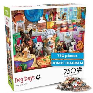 Buffalo Games - Pizza Time Pups - 750 Piece Jigsaw Puzzle by Buffalo Games