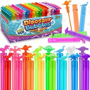 160 Pack 16 Style Mini Dinosaur Bubble Wand Bulk for Kid Party Favors, Toy for Carnival Prizes, Gift Bag Pinata Filler for Girl Boy Toddler Child, Dino Themed Birthday Valentines Day Neon Activities from Uzoxlsn