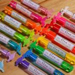 160 Pack 16 Style Mini Dinosaur Bubble Wand Bulk for Kid Party Favors, Toy for Carnival Prizes, Gift Bag Pinata Filler for Girl Boy Toddler Child, Dino Themed Birthday Valentines Day Neon Activities from Uzoxlsn