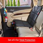 H Helteko Car Seat Protector with Thickest Padding + Backseat Car Organizer, XL Largest Car Seat Cover for Child Baby Carseat, Waterproof & Durable 600D Fabric, Kick Mat Back Seat w/Storage Pockets by H Helteko