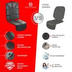 H Helteko Car Seat Protector with Thickest Padding + Backseat Car Organizer, XL Largest Car Seat Cover for Child Baby Carseat, Waterproof & Durable 600D Fabric, Kick Mat Back Seat w/Storage Pockets by H Helteko