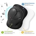 BOSONER Kids/Youth Knee Pad Elbow Pads Guards Protective Gear Set for Roller Skates Cycling BMX Bike Skateboard Inline Skatings Scooter Riding Sports (Black) from Bosoner