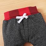 Toddler Baby Boy Clothes Plaid Pocket Hoodie Sweatshirt+Pants Outfits Set (GreyRed/100) by 