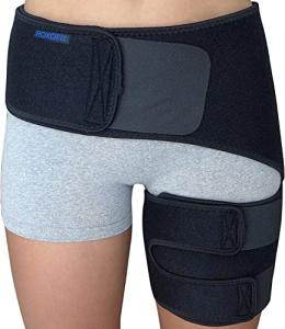 Hip Brace - Sciatica Pain Relief Brace - Thigh Hamstring Compression Support Wrap - Stabilizer for Groin, Hip Flexor, SI Joint for Labral Tear, Arthritis, Bursitis, Sciatic Nerve pain for Men Women from Roxofit