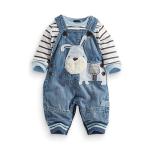 LvYinLi Cute Baby Boys Clothes Toddler Boys' Romper Jumpsuit Overalls Stripe Rompers Sets (3-8 months, Blue) from 
