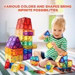 Children Hub 100pcs Magnetic Tiles Set - Educational 3D Magnet Building Blocks - Building Construction Toys for Kids - Upgraded Version with Strong Magnets - Creativity, Imagination, Inspiration from Shoppers Smart