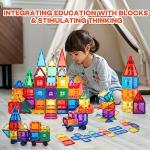 Children Hub 100pcs Magnetic Tiles Set - Educational 3D Magnet Building Blocks - Building Construction Toys for Kids - Upgraded Version with Strong Magnets - Creativity, Imagination, Inspiration from Shoppers Smart