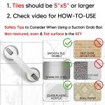 NLAAHCE Shower Handle Gen-2-12â Grab Bars for Bathroom, Ultra Grip Twice Secure Safety Suction Cups, Shower Handles for Elderly â Seniors, Disabled, Handicap, Elderly Assistance Product, 2-Count/Pack from NLAAHCE