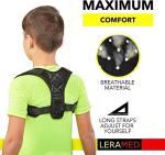 Leramed [New 2023] Posture Corrector for Men and Women - Adjustable Upper Back Brace for Clavicle Support and Providing Pain Relief from Neck, Back and Shoulder by LERAMED