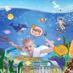 iHaHa 40''X40'' Baby Tummy Time Water Play Mat, Infant Baby Water Mat Toys for 0 3 6 9 12 Months Newborn Infant Toddler Boy Girl by iHaHa
