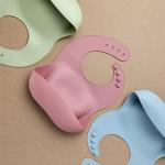 Silicone Baby Feeding Set - Silicone Bib, Dinosaur Shape Silicone Plate for Baby with Suction, Drinking Cup and Baby Led Weaning Spoon - Baby Toddler Self Feeding Training Eating Dishes Supplies from 