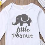 3Pcs Newborn Baby Boy Girl Elephant Outfits Long Sleeve Little Peanut Romper Bodysuit+Leggings Pants+Hat Fall Winter Clothes (3Pcs Elephant Set, 6-12 Months) from 