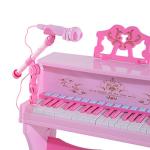 Qaba 37-Key Kids Princess Electronic Piano Toddler Toy Keyboard with Stool, MP3, Record, Light and Microphone for 4-9 Years, Pink by Aosom LLC