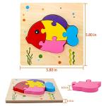 SKYFIELD Wooden Animal Puzzles for 1 2 3 Years Old Boys Girls, Toddler Educational Developmental Toys Gift with 6 Animals Baby Montessori Color Shapes Learning Puzzles by SKYFIELD