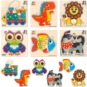 Toddler Puzzles for Kids Ages 2-4 by QUOKKA - 6 Wooden Puzzles for Toddlers 1-3 Years Old â Wood Toys for Learning Animals - Gift Educational Game for Boy and Girl 3-5 by Adducate Ukraine LLC