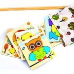 SKYFIELD Wooden Animal Puzzles for 1 2 3 Years Old Boys Girls, Toddler Educational Developmental Toys Gift with 6 Animals Baby Montessori Color Shapes Learning Puzzles by SKYFIELD