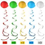 MIAHART 34 Pieces Video Game Party Hanging Swirls Decorations Foil Ceiling Streamers for Video Game Themed Birthday Party Decorations by MIAHART