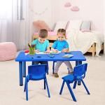Costzon 47 x 23.5 Inch Rectangular Kids Table, Children School Activity Table for Reading Drawing Dining Playing, Multifunctional Plastic Table w/Steel Pipe, Toddler Furniture for Boys & Girls (Blue) by Costzon