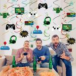MIAHART 34 Pieces Video Game Party Hanging Swirls Decorations Foil Ceiling Streamers for Video Game Themed Birthday Party Decorations by MIAHART
