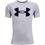Under Armour Boys' Tech Big Logo Short-Sleeve T-Shirt , Mod Gray Light Heather (011)/Black , Youth Medium by Under Armour Apparel