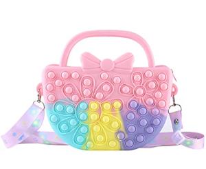 Mirenlife Pop Purse Fidget Toy for Girls, Pop Shoulder Bag, Silicone Fidget Purse Fidget Sensory Toys, Popper Stress Relief Crossbody Handbag, , School Supplies for Kids Women from Mirenlife