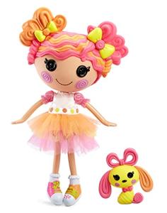 Lalaloopsy Doll- Sweetie Candy Ribbon & Pet Puppy, 13" Taffy Candy-Inspired Doll with Pink/Yellow Outfit & Accessories, Reusable House Playset- Gifts for Kids, Toys for Girls Ages 3 4 5+ to 103 by MGA Entertainment