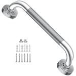 12 Inch Anti Slip Shower Grab Bar, Yuande Chrome Finish Stainless Steel Bath Grab Bar, Knurled Bathroom Safety Rail, Shower Handrail Support, Handicap Elderly Injury Senior Balance Assist Handles by YuanDe
