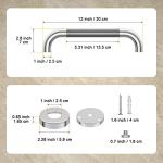 12 Inch Anti Slip Shower Grab Bar, Yuande Chrome Finish Stainless Steel Bath Grab Bar, Knurled Bathroom Safety Rail, Shower Handrail Support, Handicap Elderly Injury Senior Balance Assist Handles by YuanDe