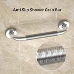12 Inch Anti Slip Shower Grab Bar, Yuande Chrome Finish Stainless Steel Bath Grab Bar, Knurled Bathroom Safety Rail, Shower Handrail Support, Handicap Elderly Injury Senior Balance Assist Handles by YuanDe