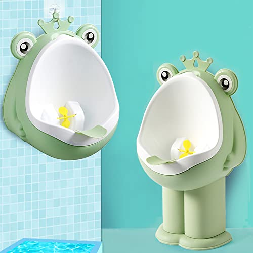Frog Pee Training,Potty Training Urinal for Boys Kids Toddler Standing Urinal Wall-Mounted Toilet with Funny Aiming Target,Green from Xeehwb