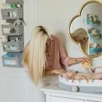 Vesta Baby Over the Door Hanging Organizer - Unisex Space-Saving 4-Pocket Storage Solution for Closet, Children's Room, Nursery - Clear-Window Caddy - 2 Utility Pockets for Small Items and Accessories from Vesta Baby